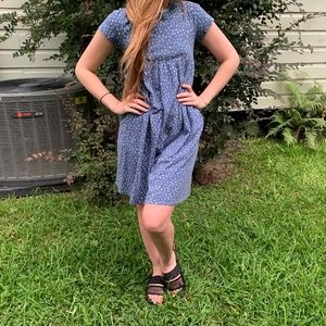 Vintage Kids Blue Floral Baby Dress